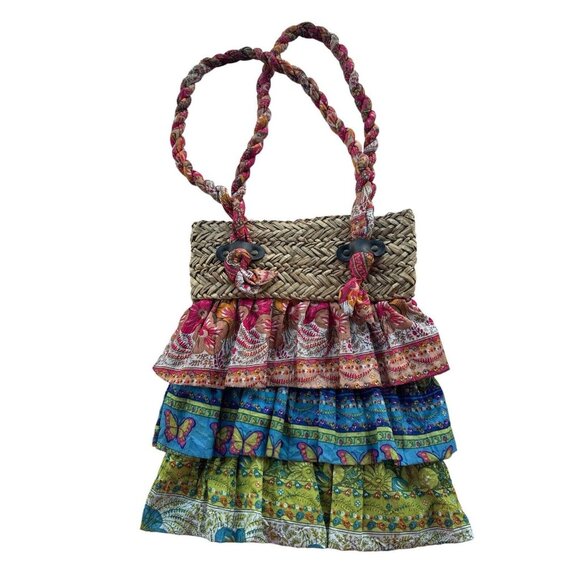 Cappelli Straworld Straw Tote Bag Multi-Color Beach Summer Boho Festival - Picture 1 of 9